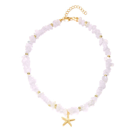 Small Gravel Starfish Pendant Necklace Choker