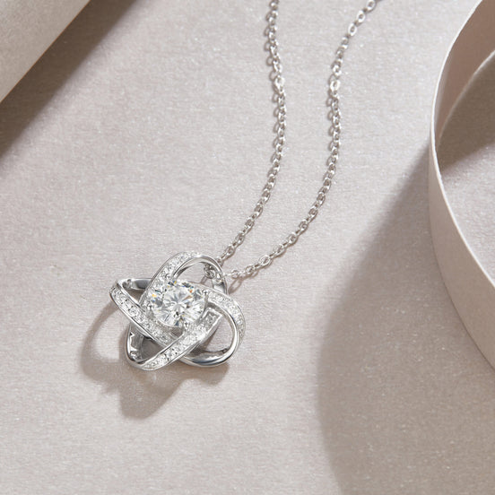 Cycle Moissanite Pendant Necklace | Platinum-plated S925 Silver