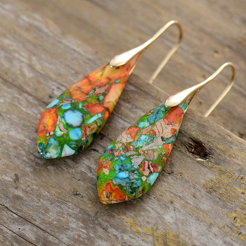 Geometric Stone Pendant Earrings for Women