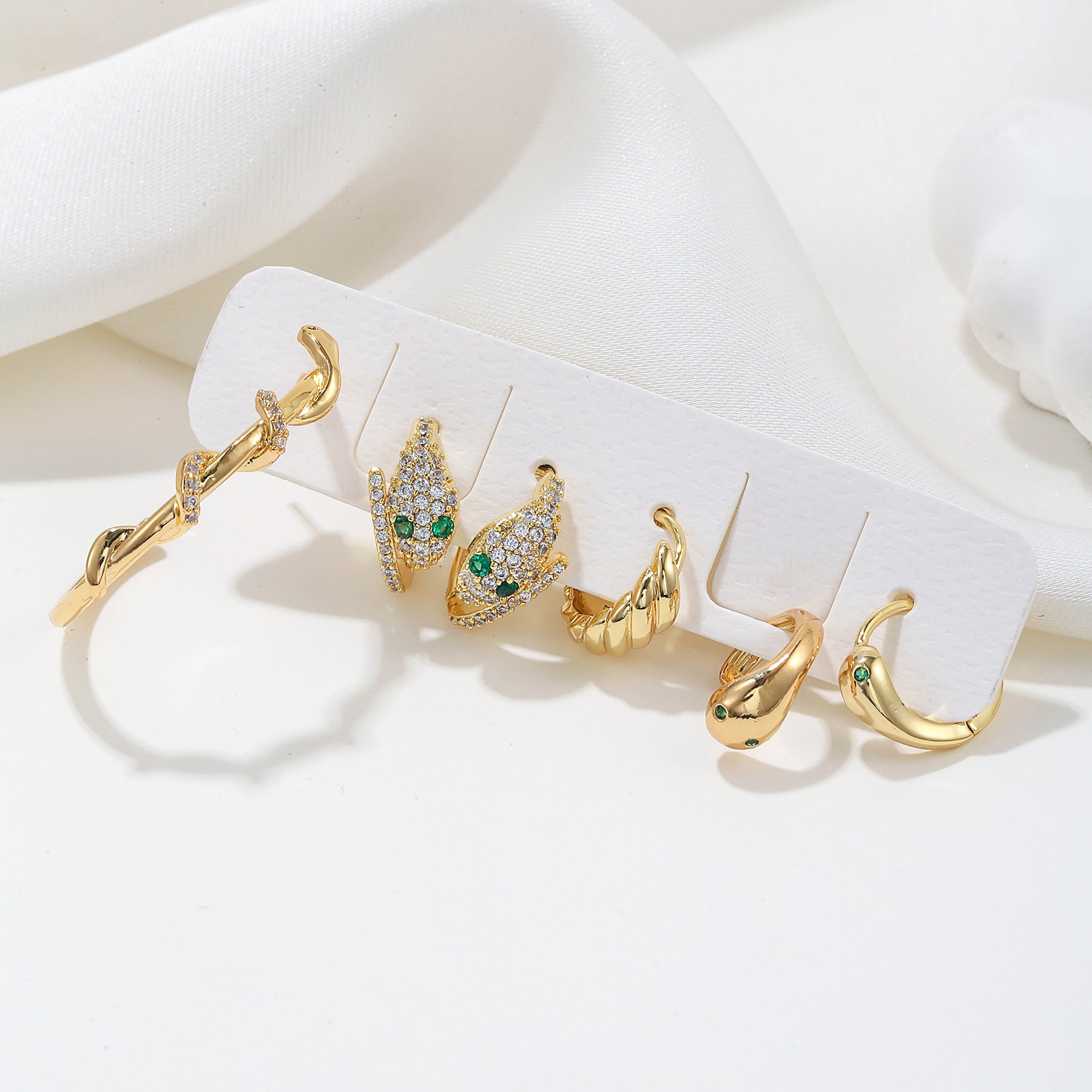 Light Luxury Snake Shaped Earring Set