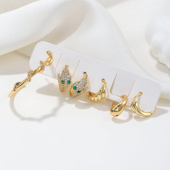 Light Luxury Snake Shaped Earring Set