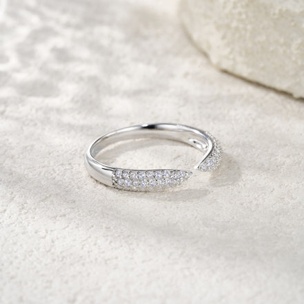 Morganite Solitaire Ring | Platinum-Plated S925 Silver | Jubris