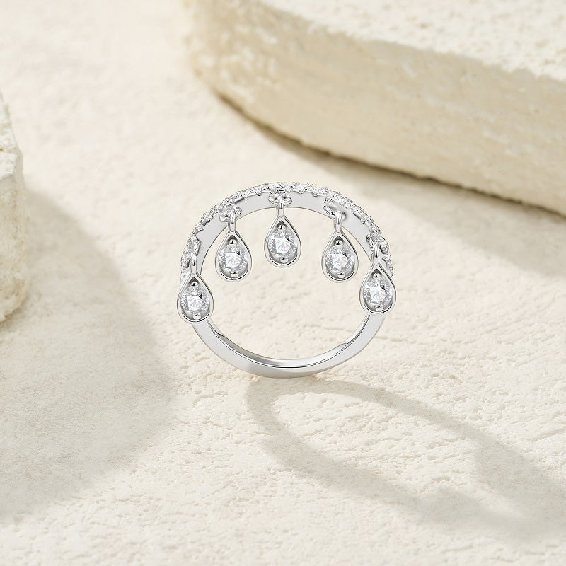 Minimalist Morganite Solitaire Ring | Platinum-Plated S925 Silver