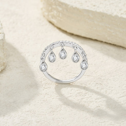 Minimalist Morganite Solitaire Ring | Platinum-Plated S925 Silver