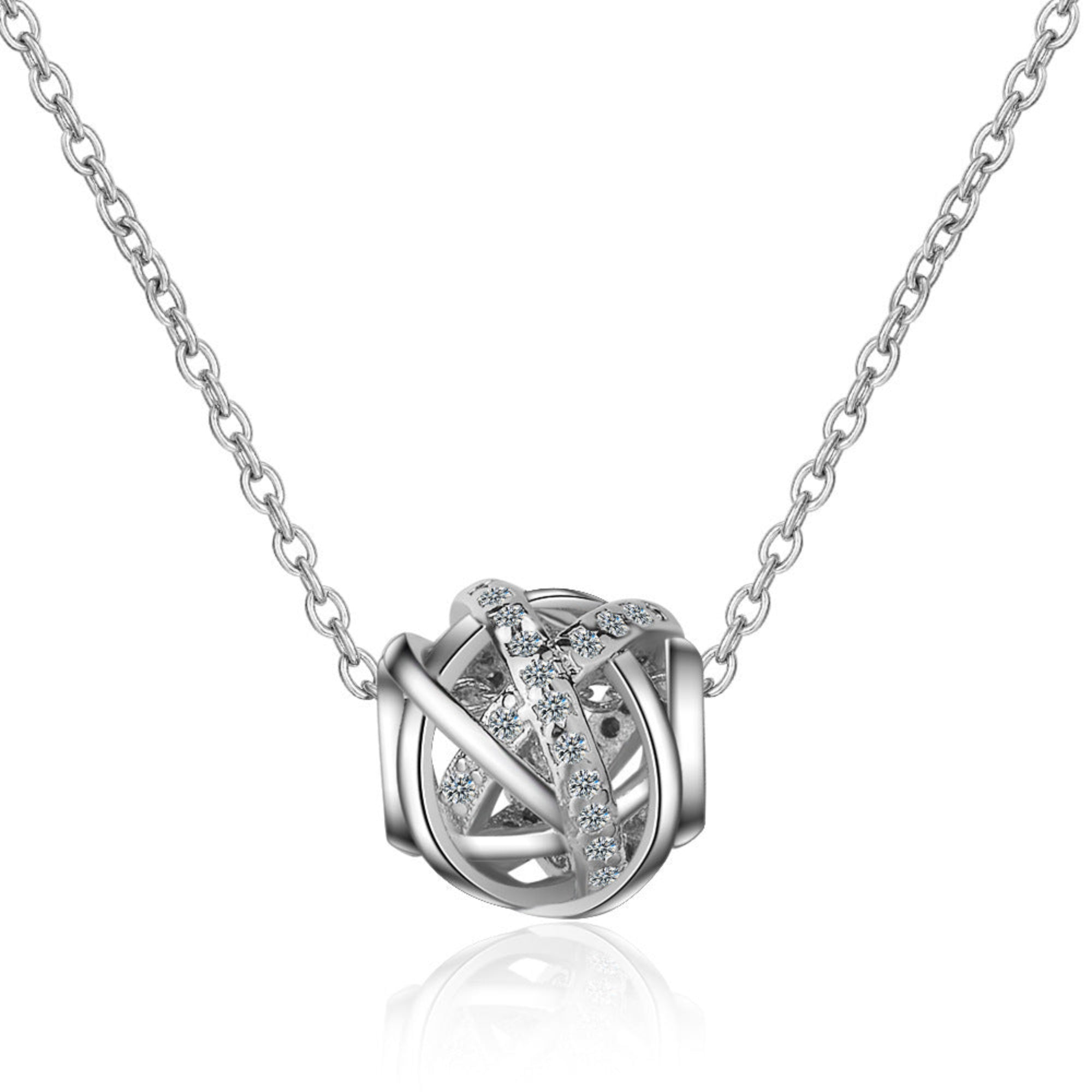 Minimalist Diamond Studded Hollow Necklace