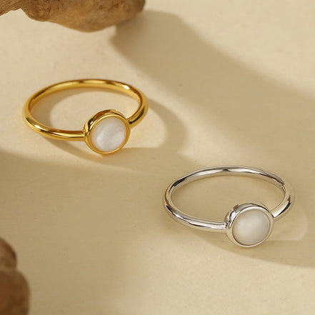 White Shell Advanced Ring Design