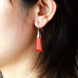 Red Geometric Stone Earrings