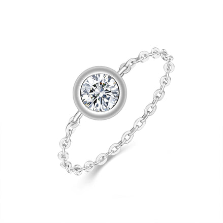 Geometric Morganite Ring | Platinum-Plated S925 Silver