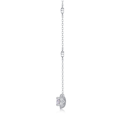 Egg-Shape Moissanite Pendant Necklace | Platinum S925 Silver | Minimalist
