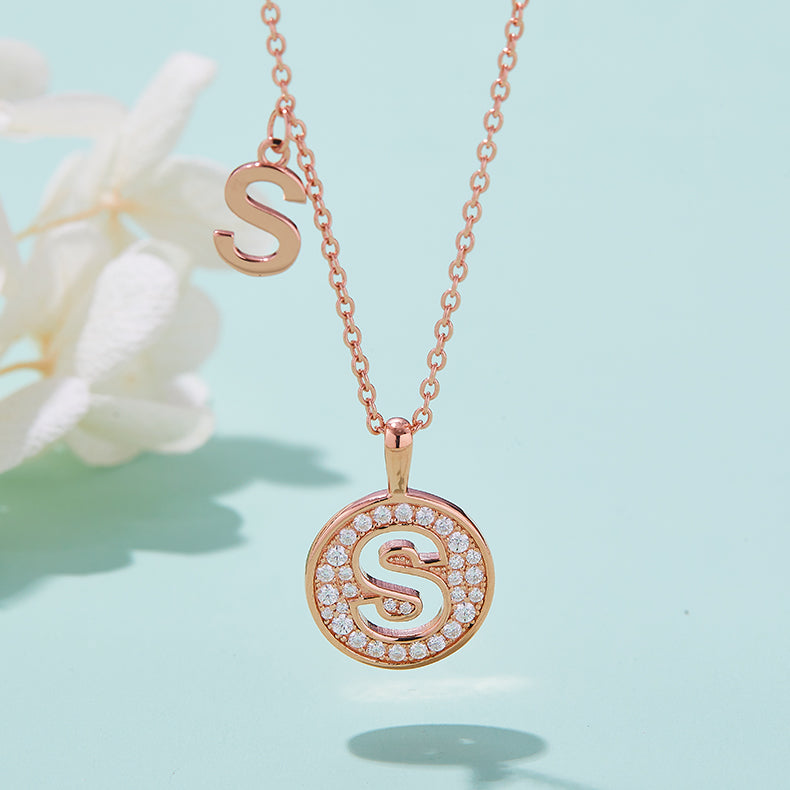 S Initial Moissanite Necklace