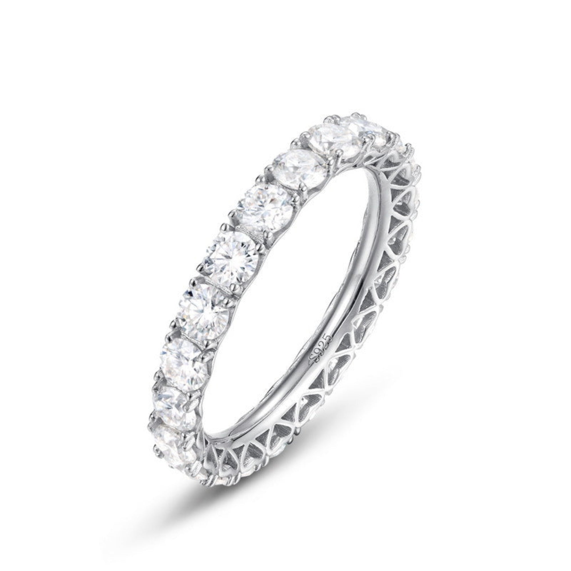 Geometric Hoop Diamond Ring For Women