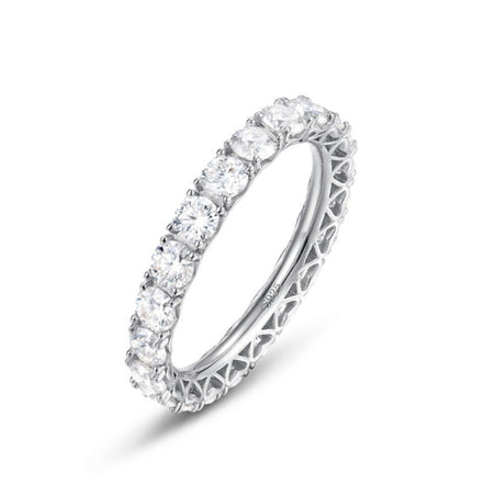 Geometric Hoop Diamond Ring For Women