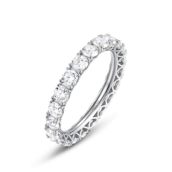 Geometric Hoop Diamond Ring For Women