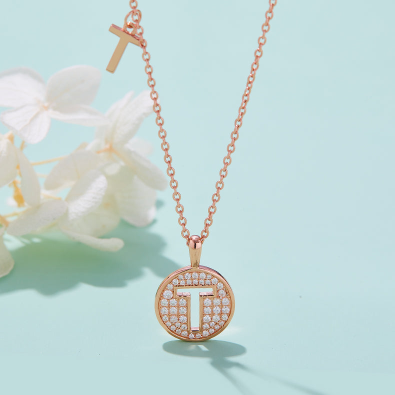 T Initial Moissanite Necklace