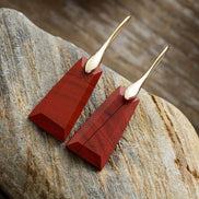 Red Geometric Stone Earrings