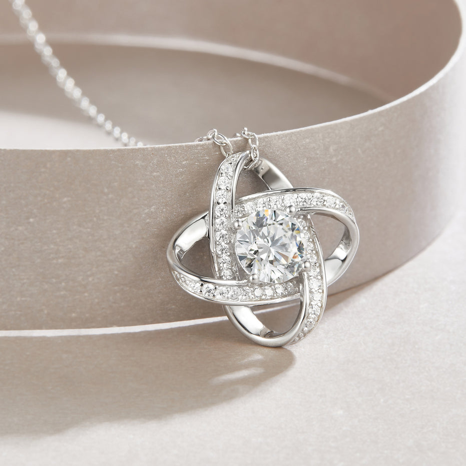 Cycle Moissanite Pendant Necklace | Platinum-plated S925 Silver