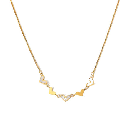 Gold Shell Heart Pendant Necklace for Women