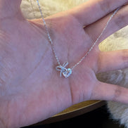 Diamond Bow Heart Necklace