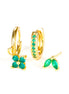 Emerald Green CZ Hoop & Stud Earring Set
