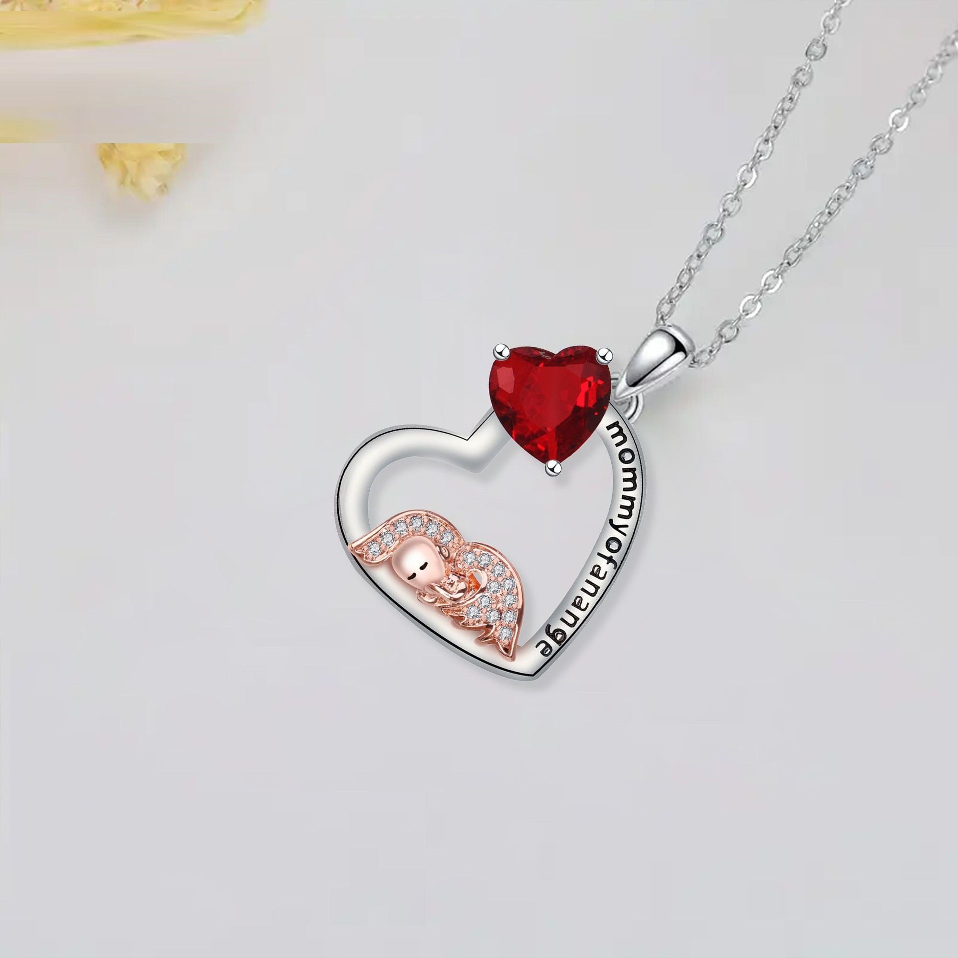 Heart CZ Pendant Necklace | Rose Gold & Silver
