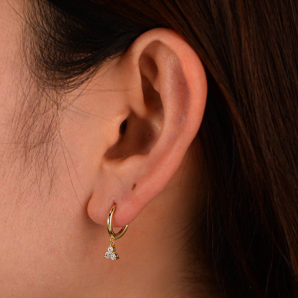 S925 Sterling Silver & Gold Hoop Earrings
