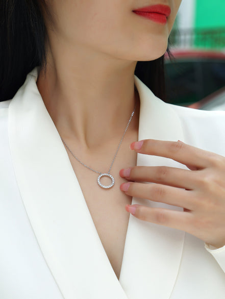 As You Wish Moissanite Pendant Necklace | Platinum S925 Silver