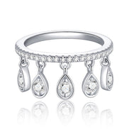 Minimalist Morganite Solitaire Ring | Platinum-Plated S925 Silver