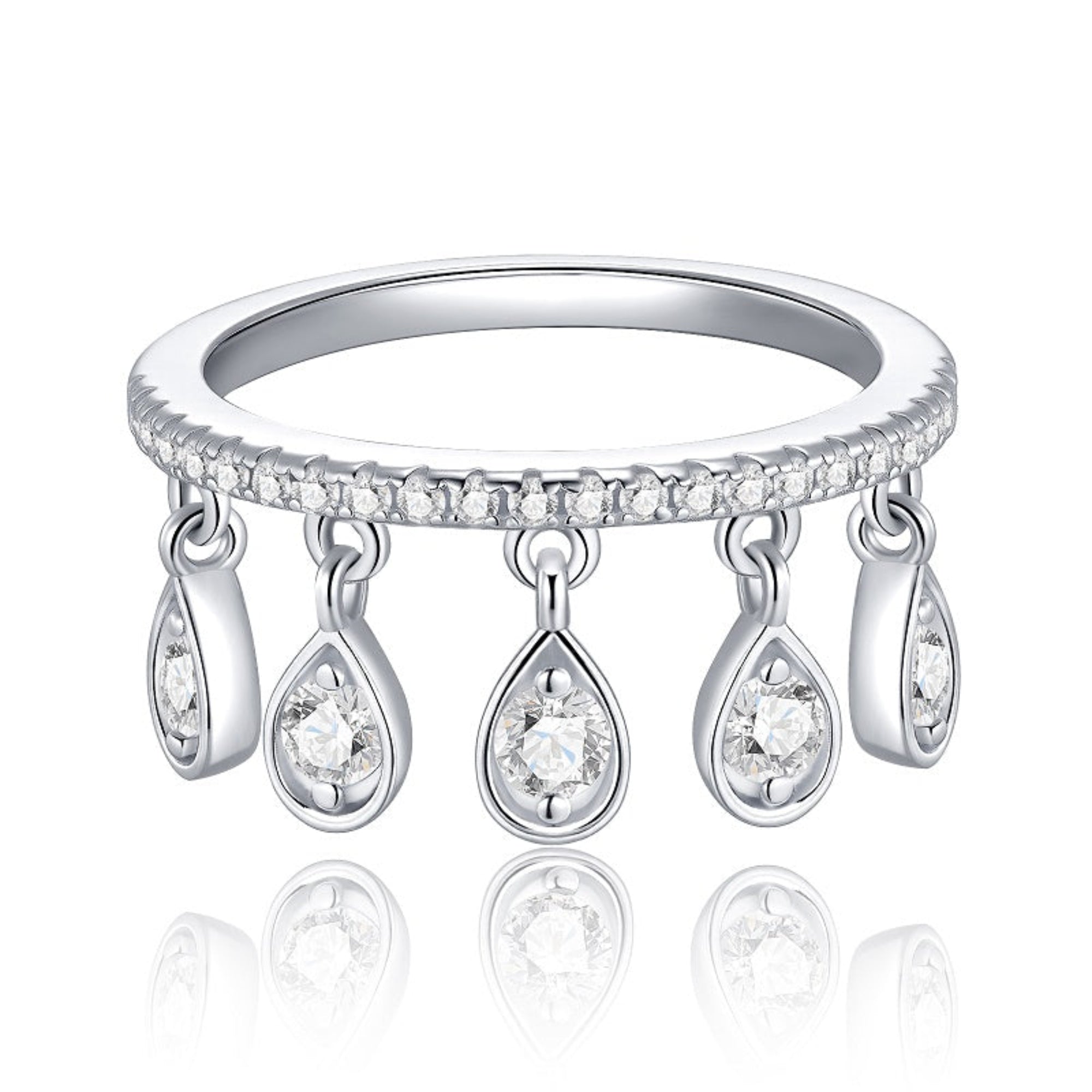 Minimalist Morganite Solitaire Ring | Platinum-Plated S925 Silver