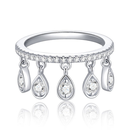 Minimalist Morganite Solitaire Ring | Platinum-Plated S925 Silver