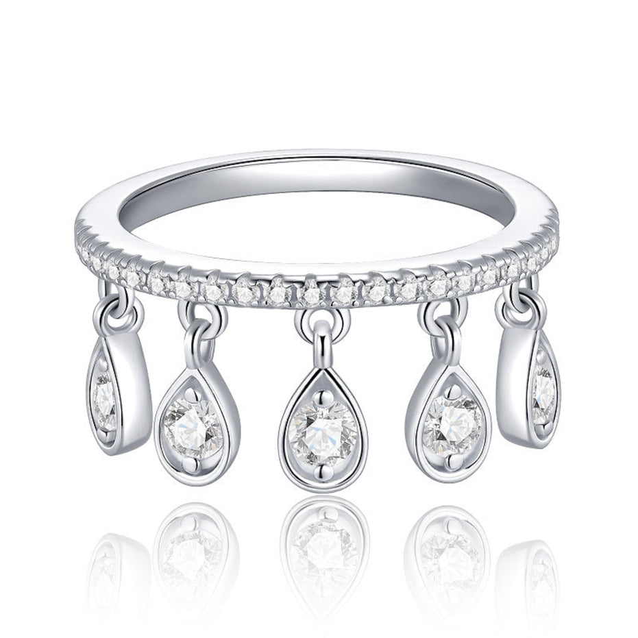 Minimalist Morganite Solitaire Ring | Platinum-Plated S925 Silver