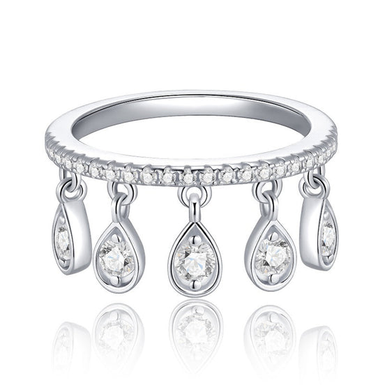 Minimalist Morganite Solitaire Ring | Platinum-Plated S925 Silver