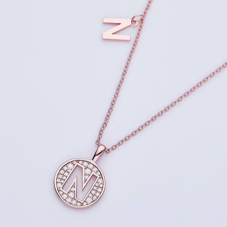 N Initial Moissanite Necklace
