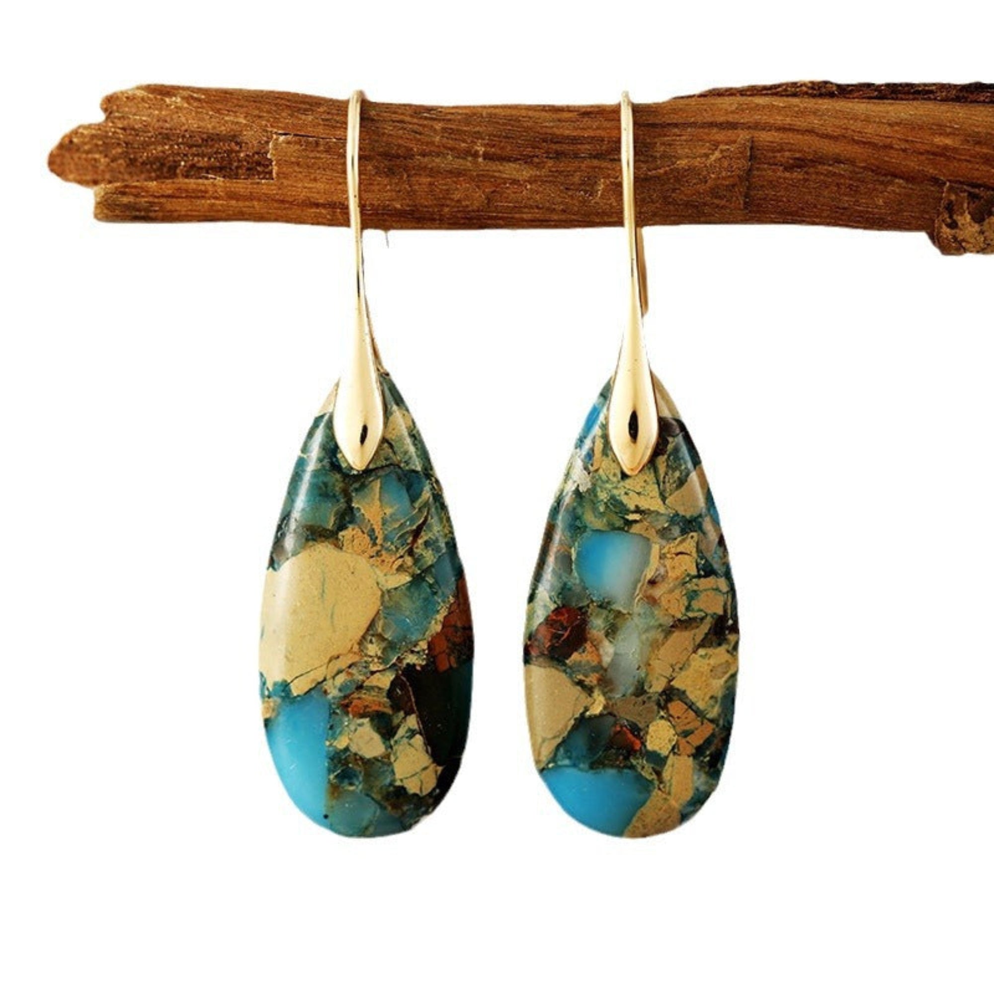 Turquoise Mosaic Teardrop Earrings