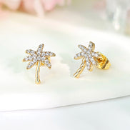 Golden Coconut Tree Earrings