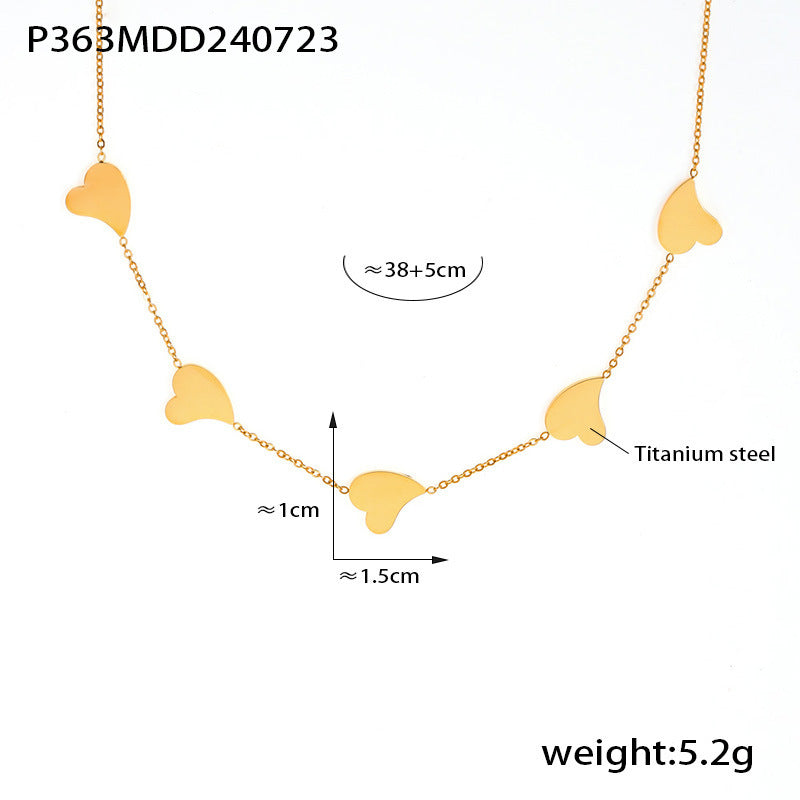 Heart Pendant Necklace | 18K Gold Titanium Steel | Minimalist Luxury