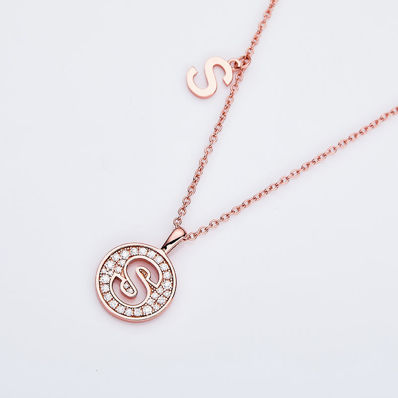 S Initial Moissanite Necklace