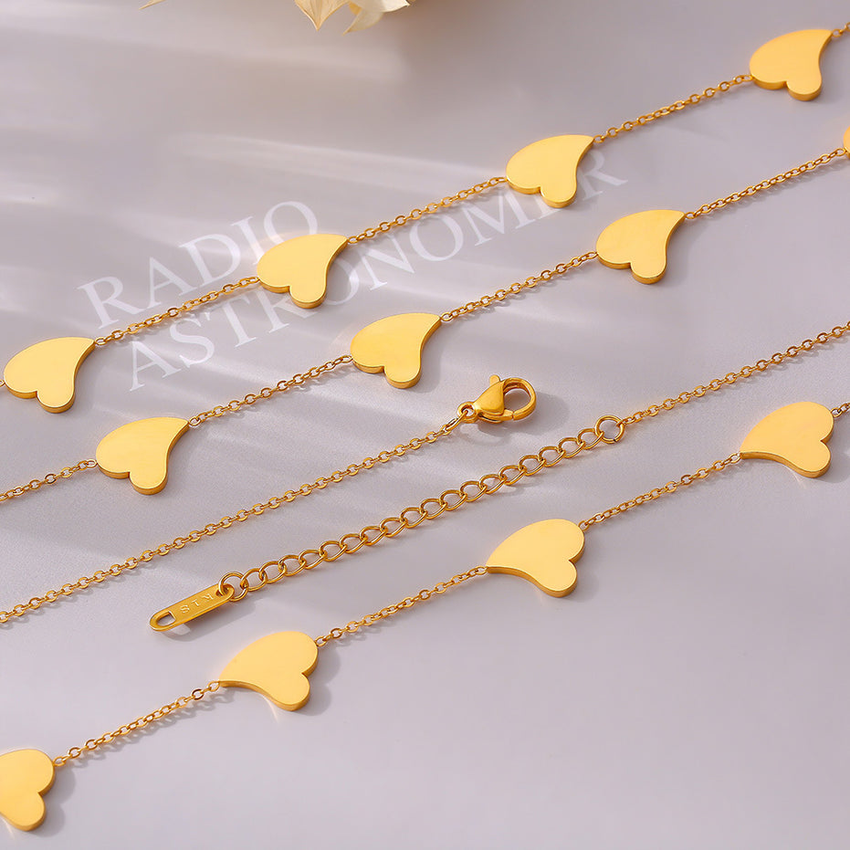 Heart Pendant Necklace | 18K Gold Titanium Steel | Minimalist Luxury