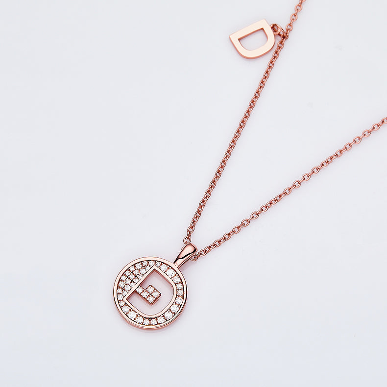 D Initial Moissanite Necklace