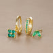 Emerald Green CZ Hoop & Stud Earring Set