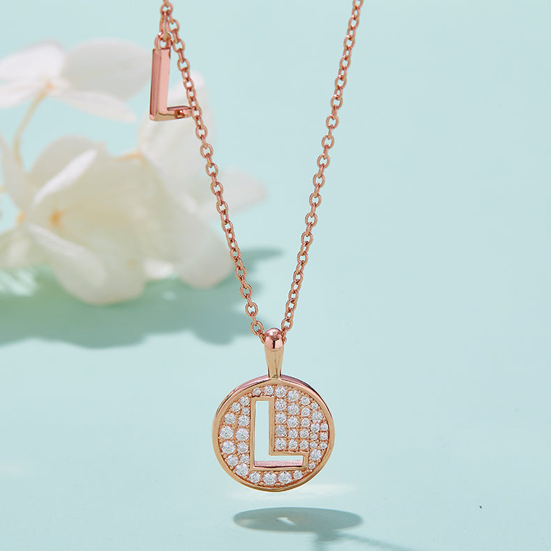 L Initial Moissanite Necklace