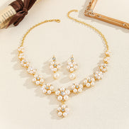 Vintage Pearl & Rhinestone 3 Piece Jewelry Set