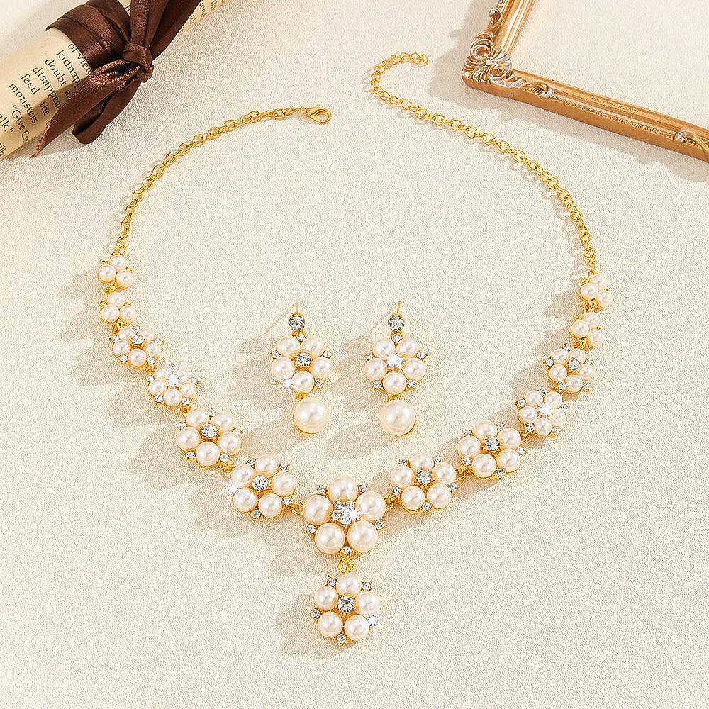 Vintage Pearl & Rhinestone 3 Piece Jewelry Set