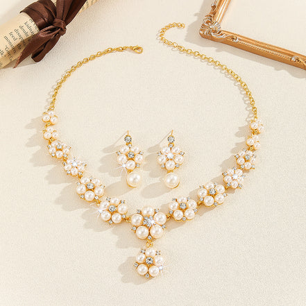 Vintage Pearl & Rhinestone 3 Piece Jewelry Set