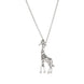 Silver Giraffe Pendant Necklace