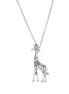 Silver Giraffe Pendant Necklace