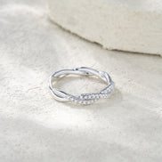 Halo Morganite Ring | Platinum-Plated S925 Silver | Minimalist