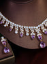 Purple Waterdrop Necklace & Earrings Set