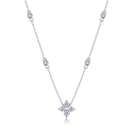 Star Moissanite Pendant Necklace | Platinum-Plated S925 Silver