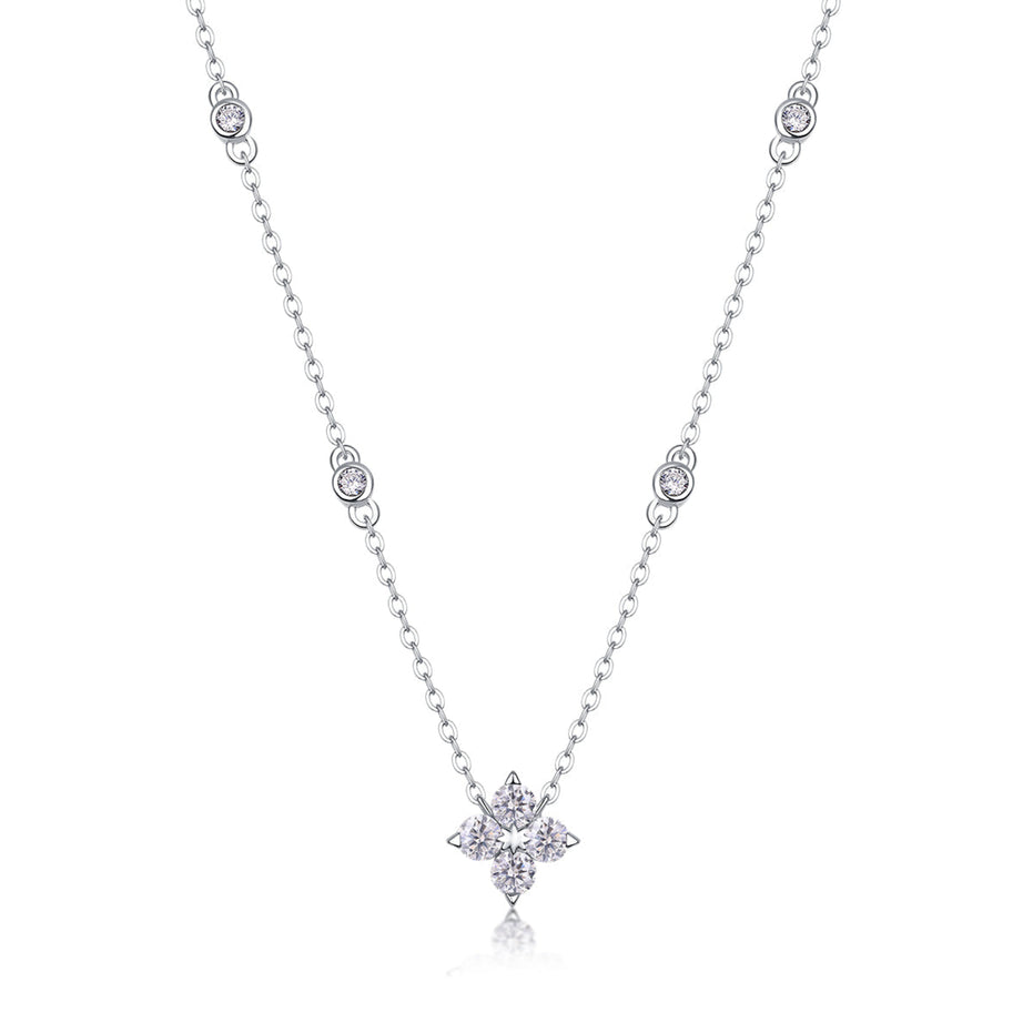 Star Moissanite Pendant Necklace | Platinum-Plated S925 Silver