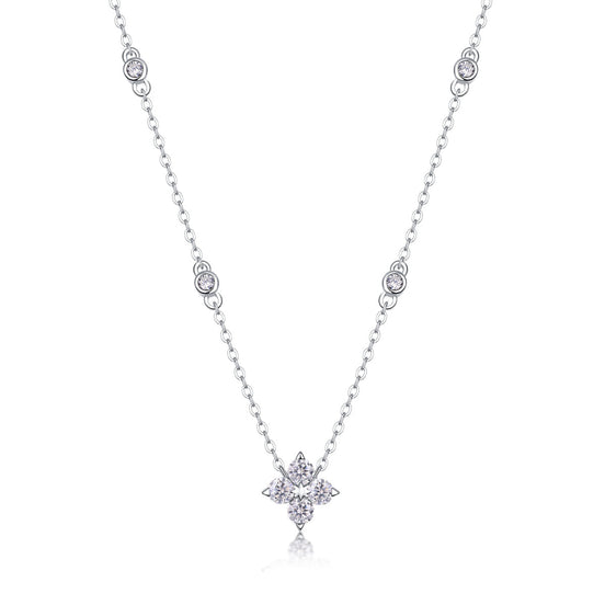 Star Moissanite Pendant Necklace | Platinum-Plated S925 Silver